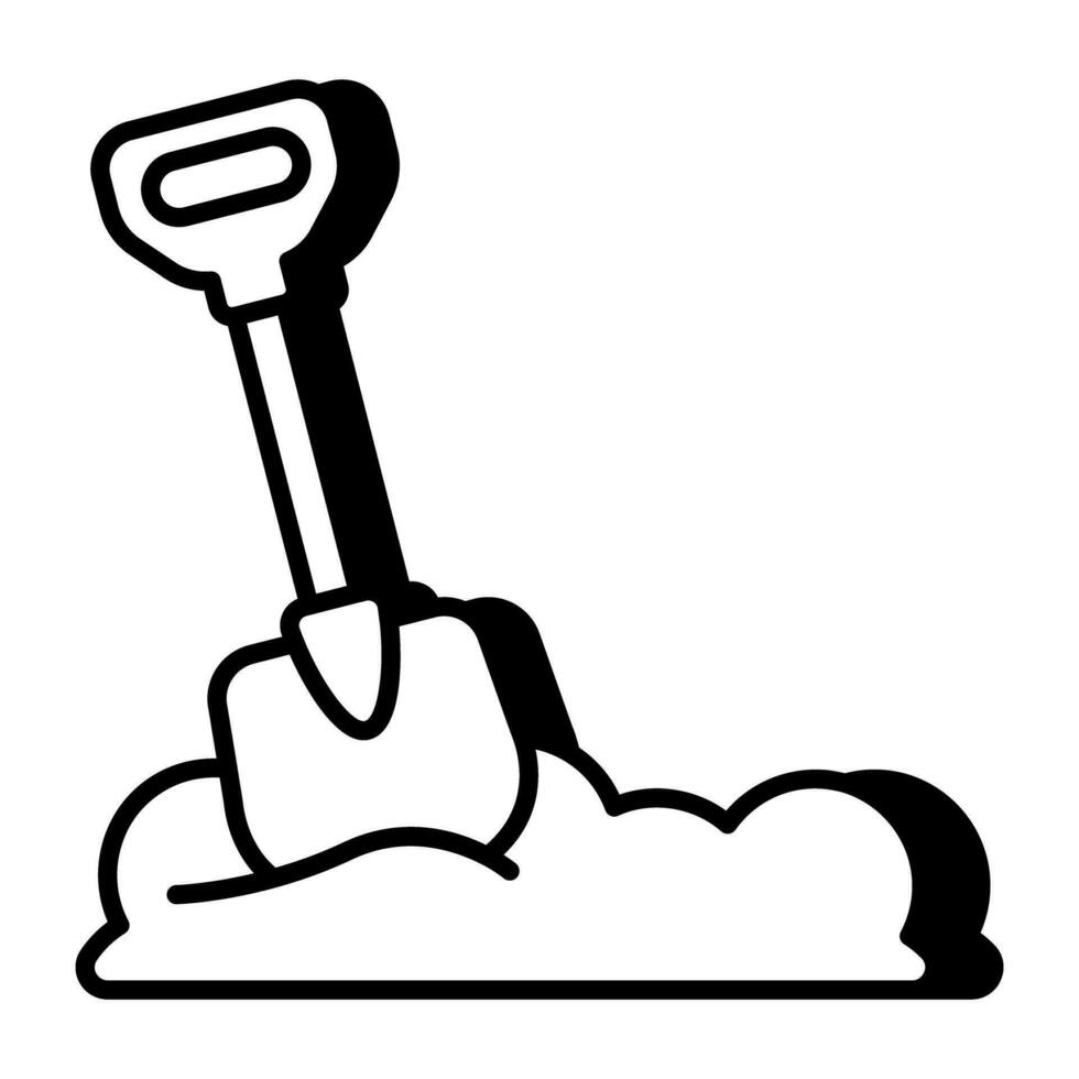 Editable design icon of digging vector