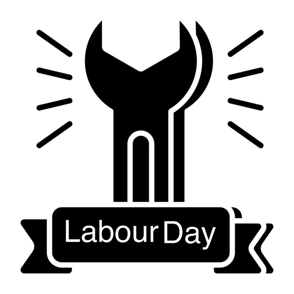 Editable design icon of labor day banner vector