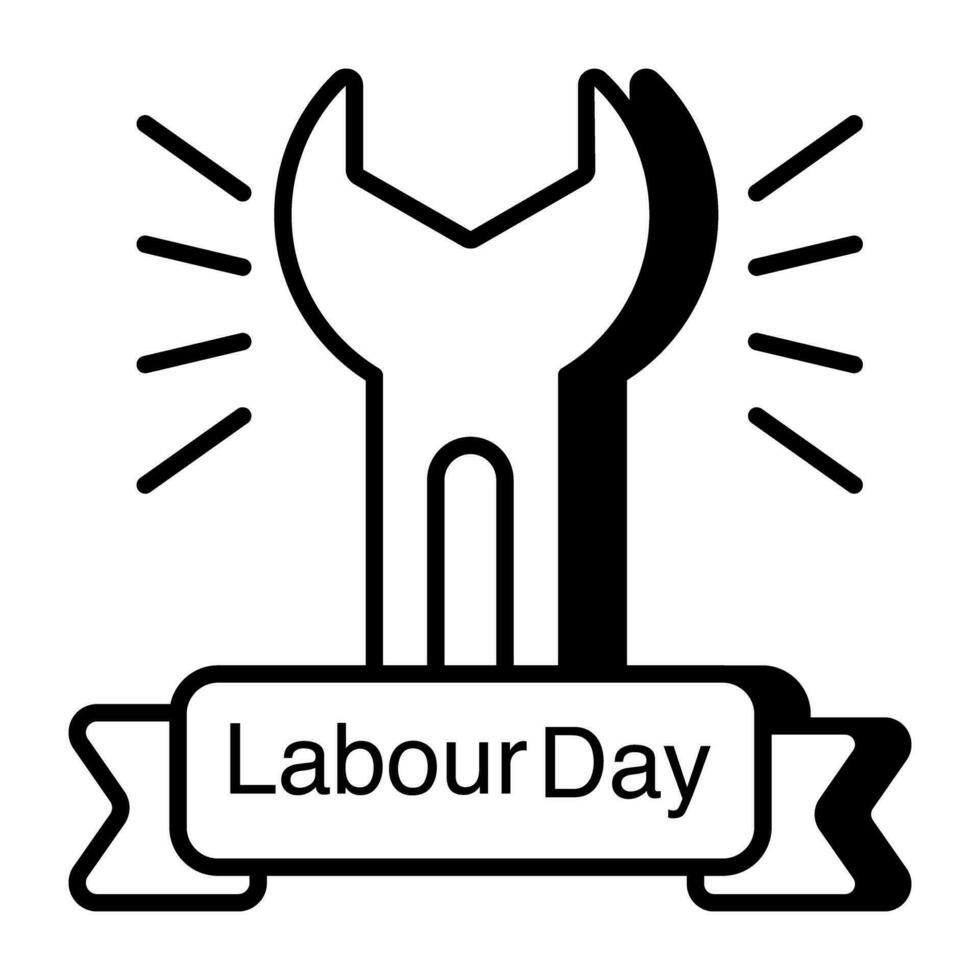 Editable design icon of labor day banner vector