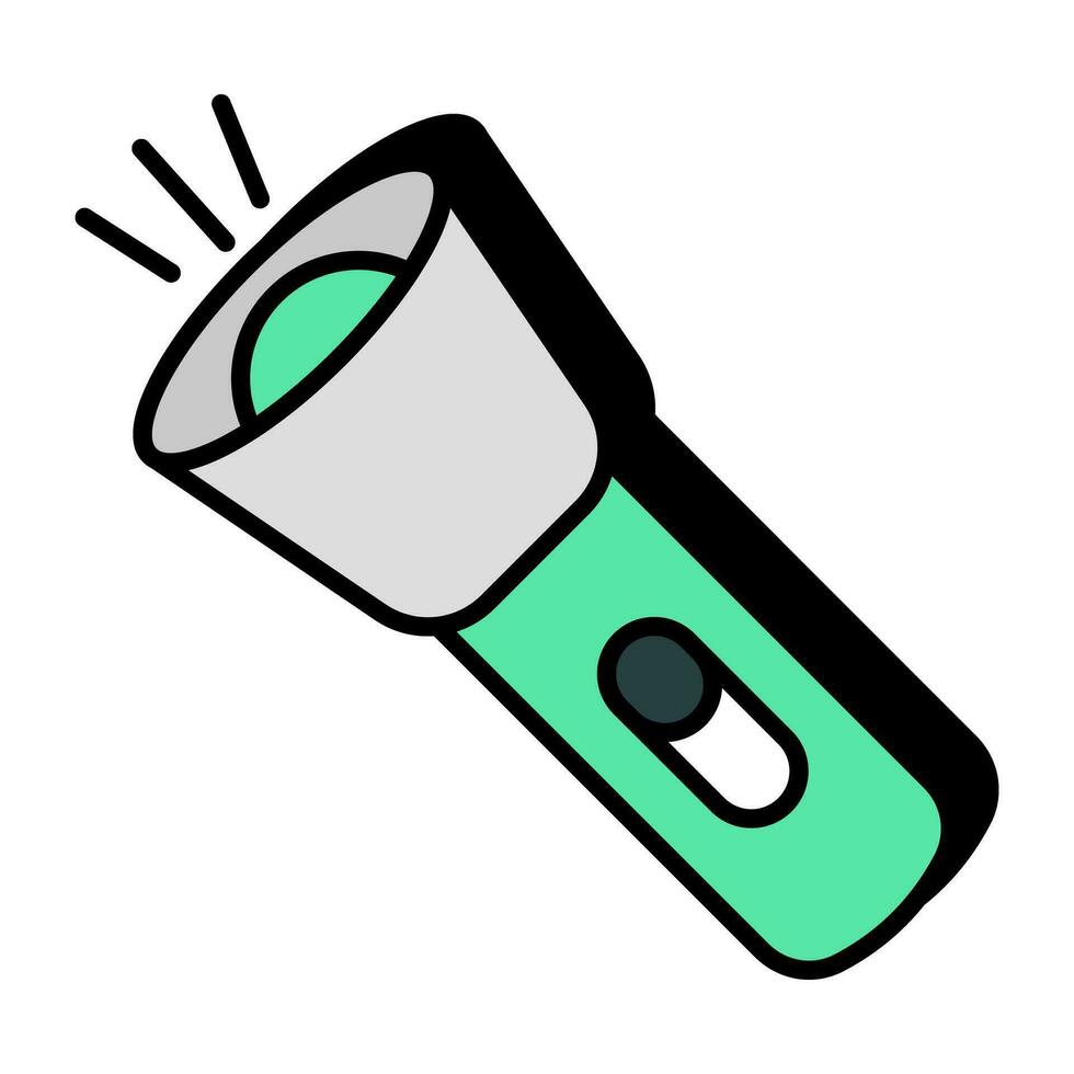 A flat design icon of torch vector