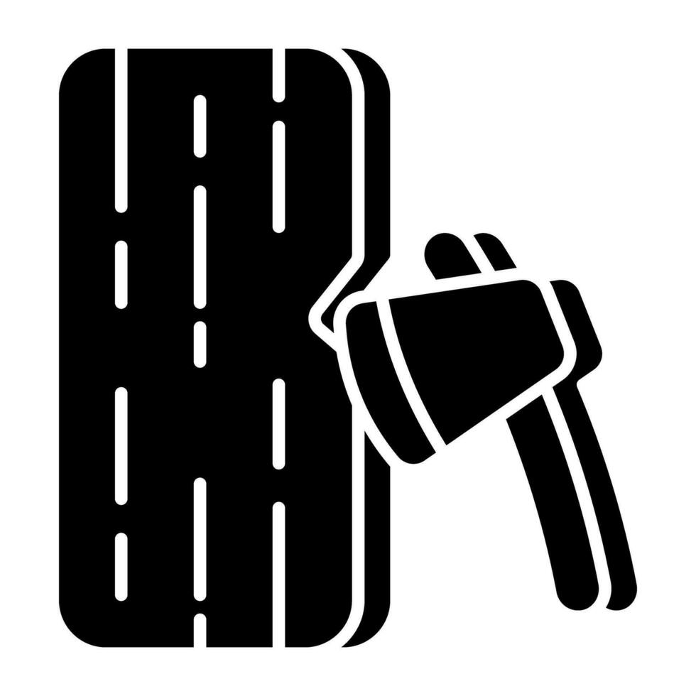 An icon design of wood cutting vector