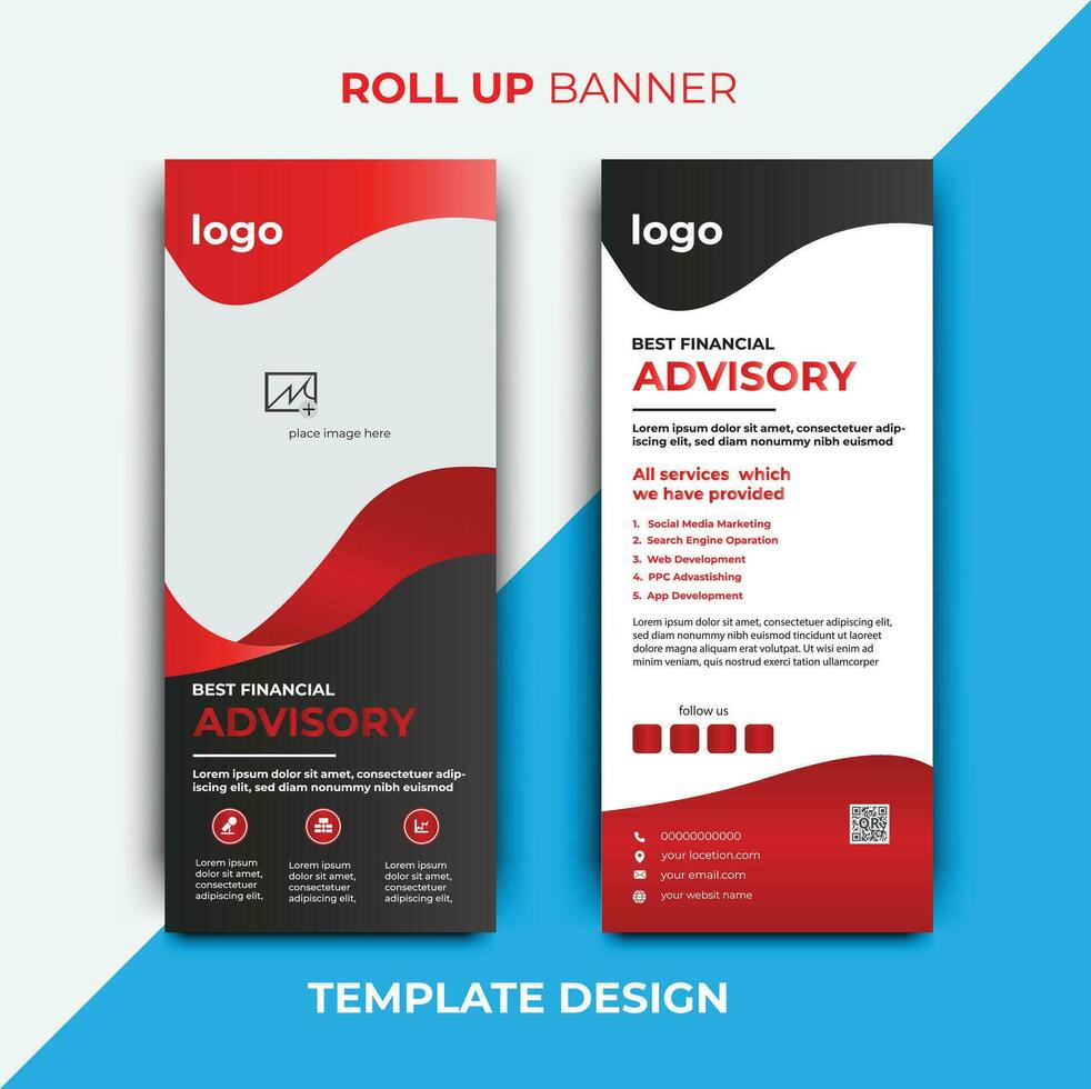 Roll up business template layout brochure leaflet-vector, abstract background, modern x-banner, rectangle size vector