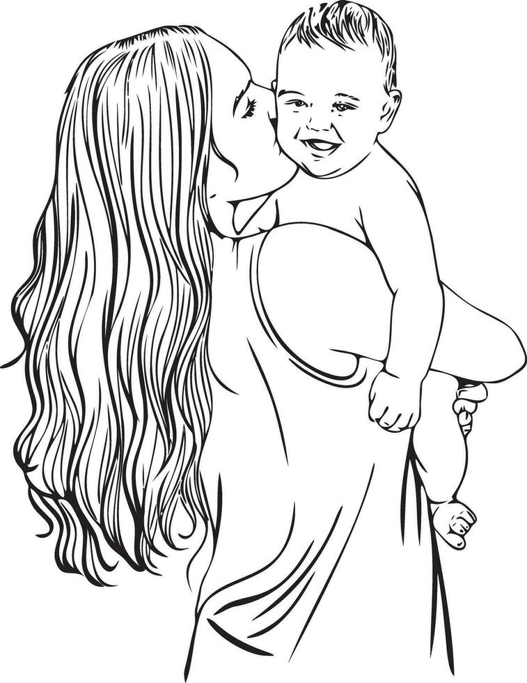 Mother and baby 25839164 Vector Art at Vecteezy