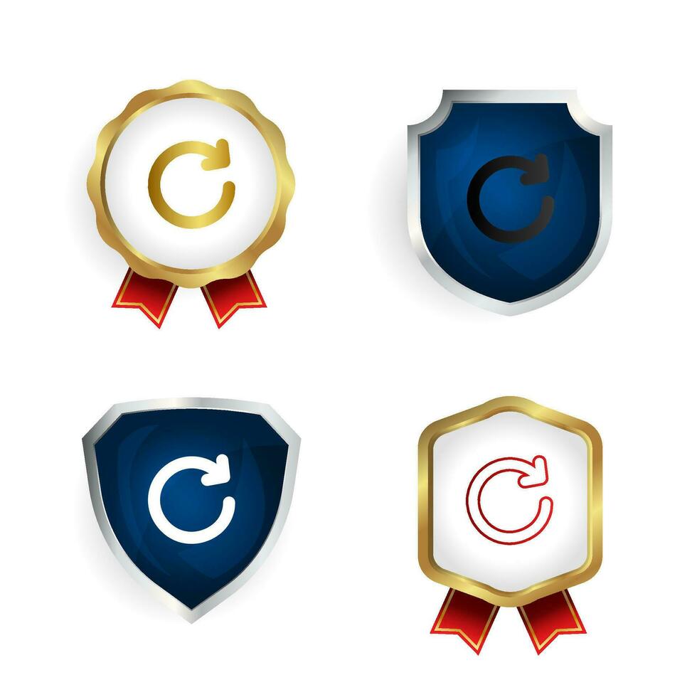 Abstract Reload Arrow Badge and Label Collection vector