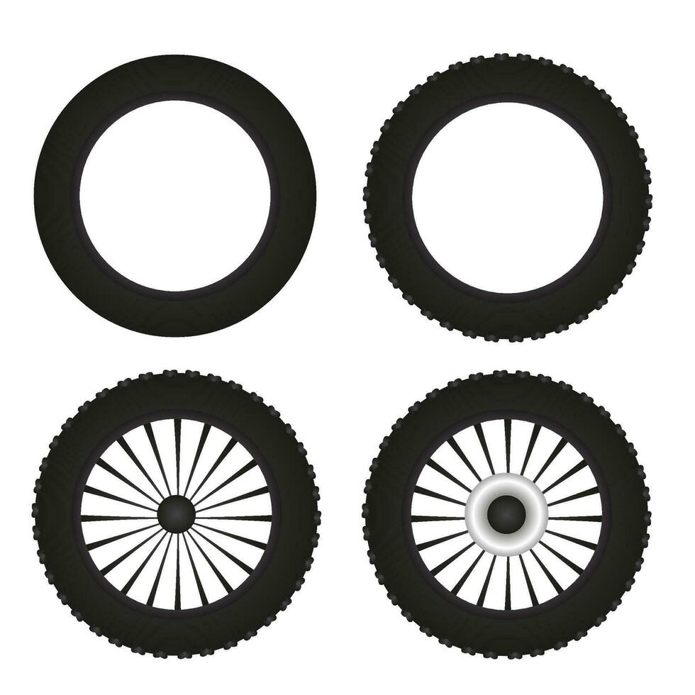 Abstract Bicycle Wheel Silhouette Illustration vector