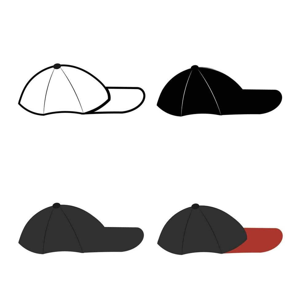 resumen gorra lado ver silueta ilustración vector