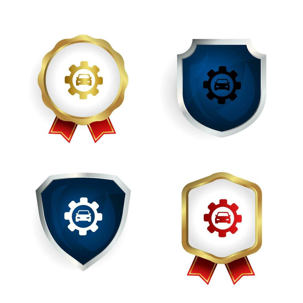 Abstract Car Settings Badge and Label Collection vector