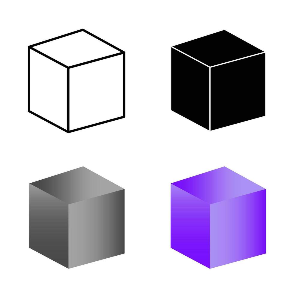 Abstract Cube Silhouette Illustration vector