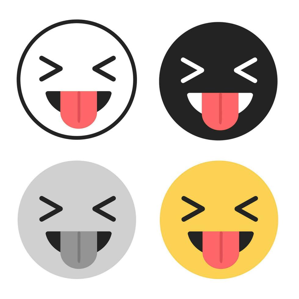 Abstract Face With Tongue Silhouette Illustration vector