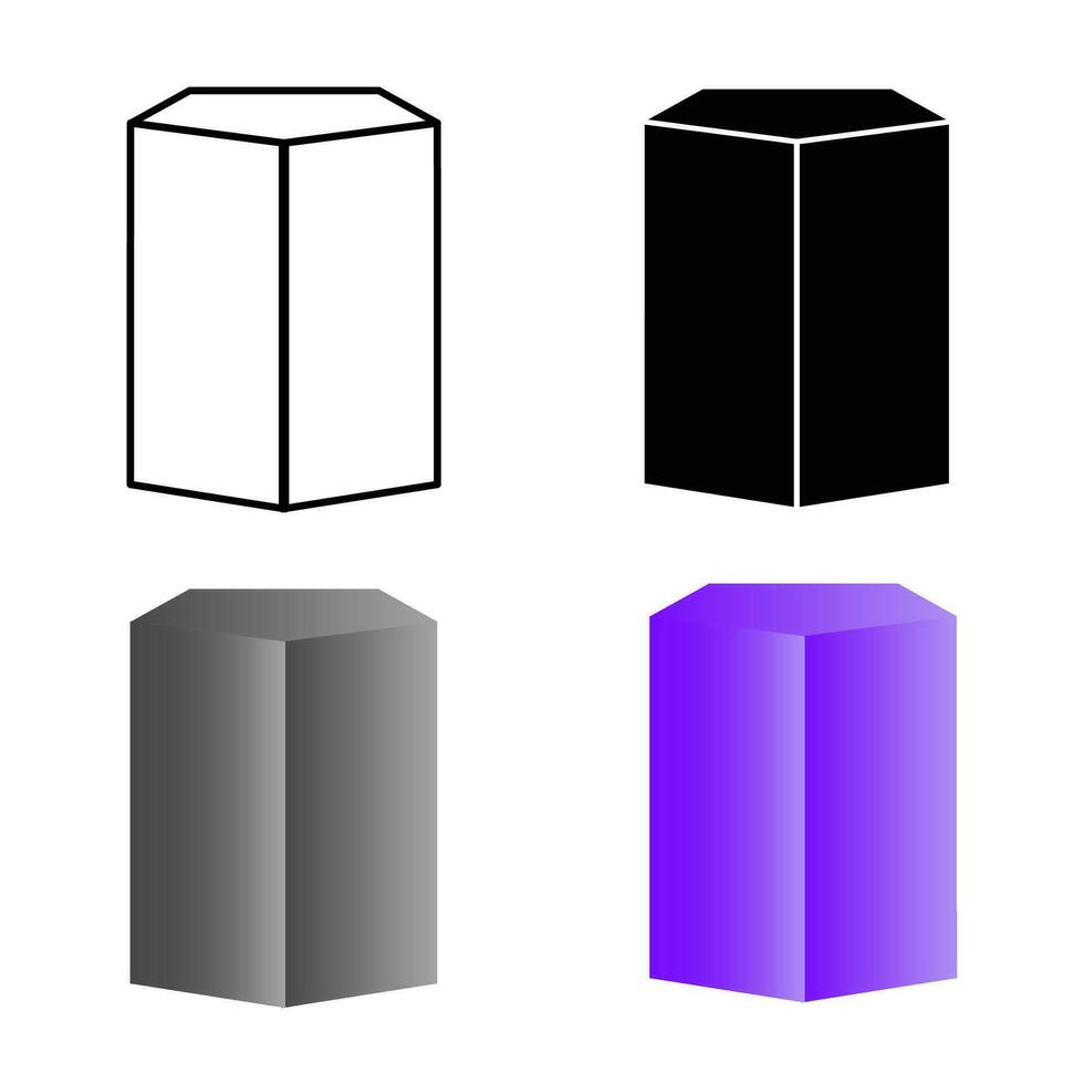 resumen hexagonal prisma silueta ilustración vector