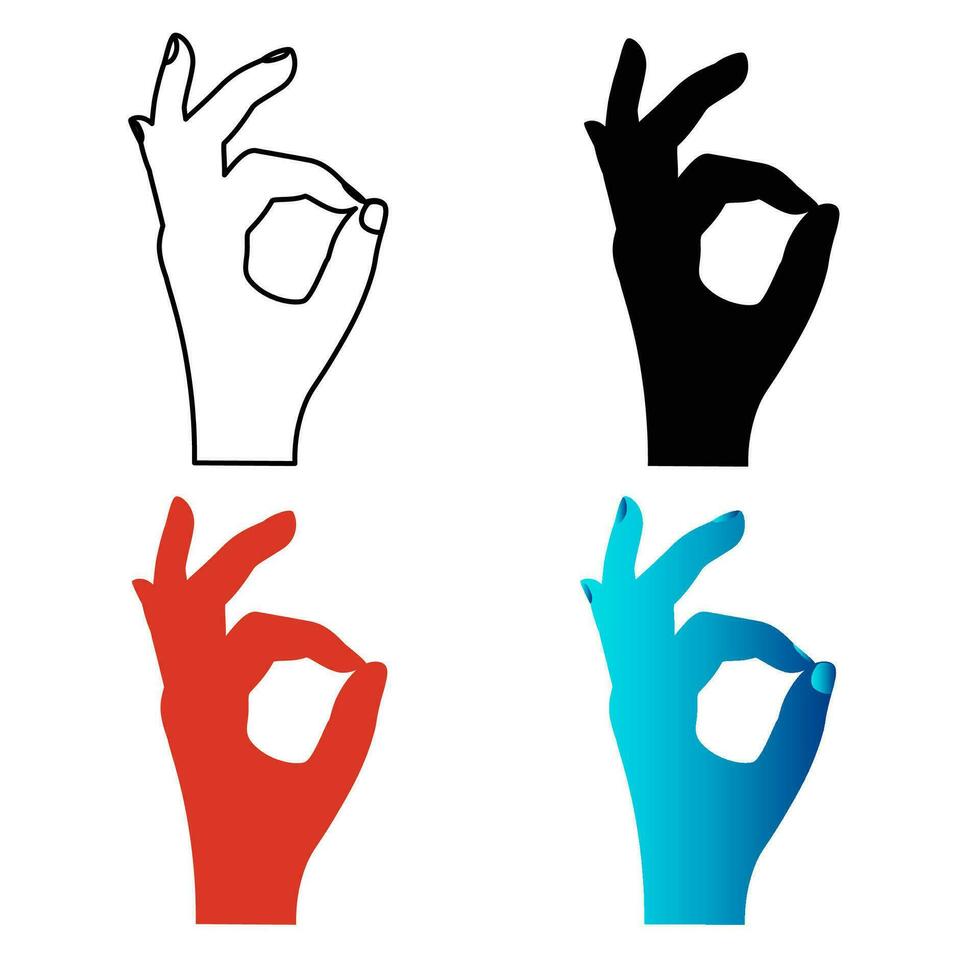 Abstract Hole Hand Gesture Silhouette Illustration vector