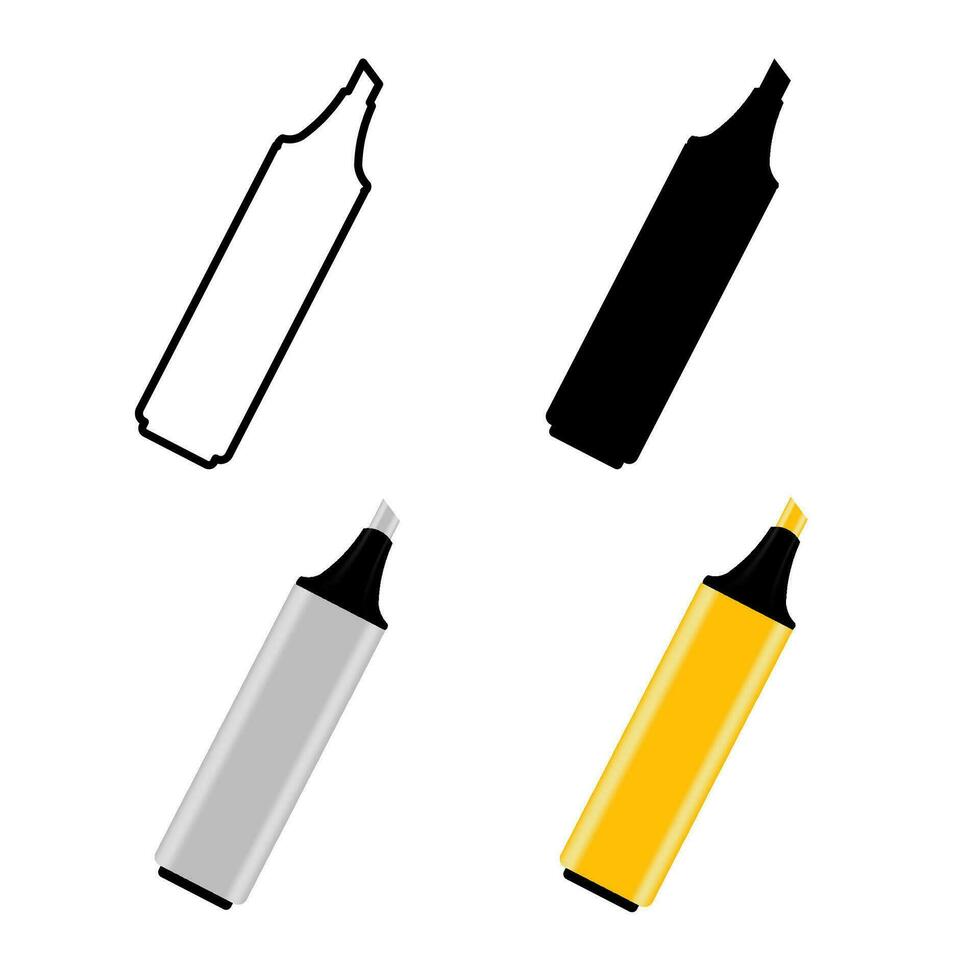 Abstract Highlighter Pen Silhouette Illustration vector