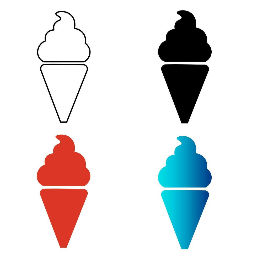 Abstract Ice Cream Silhouette Illustration vector