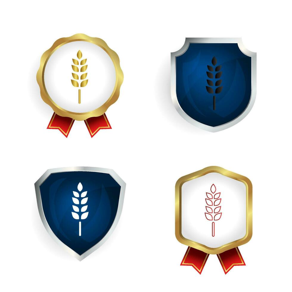 Abstract Grain Rice Badge and Label Collection vector