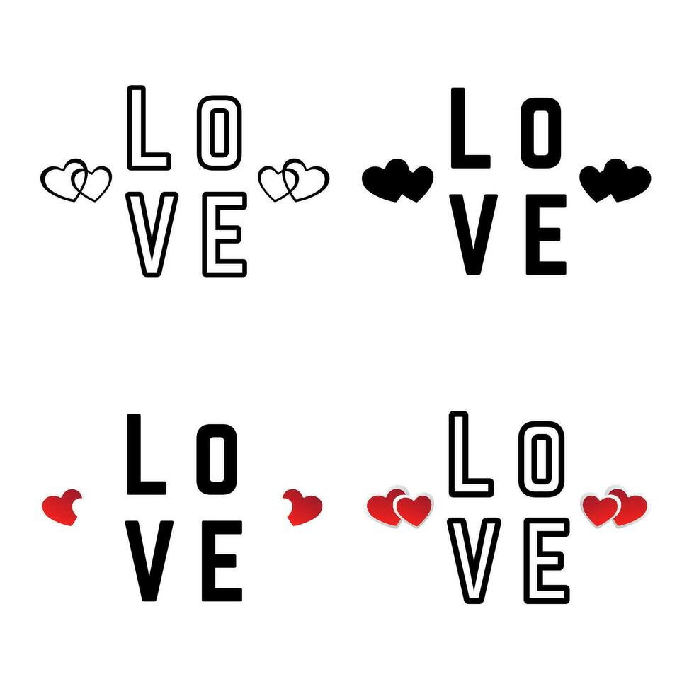 Abstract Love Word  Silhouette Illustration vector