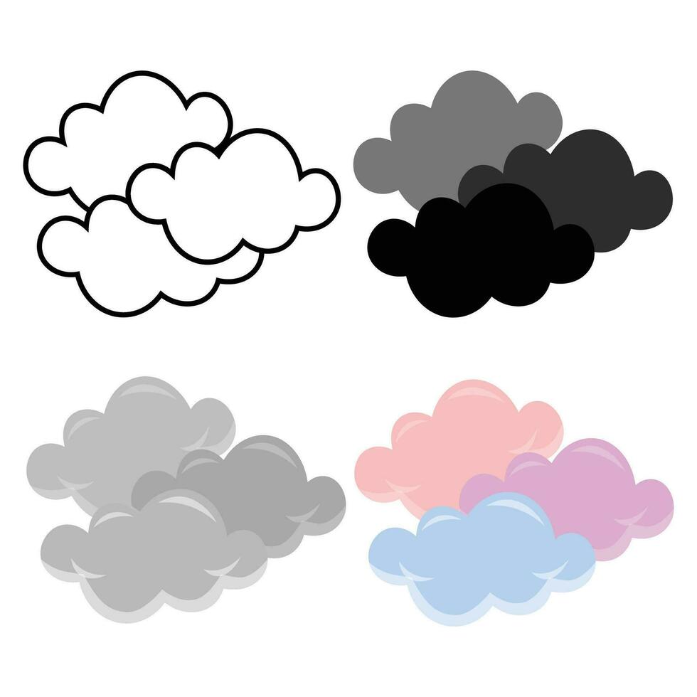 Abstract Modern Cloudy Weather Silhouette Illustration vector