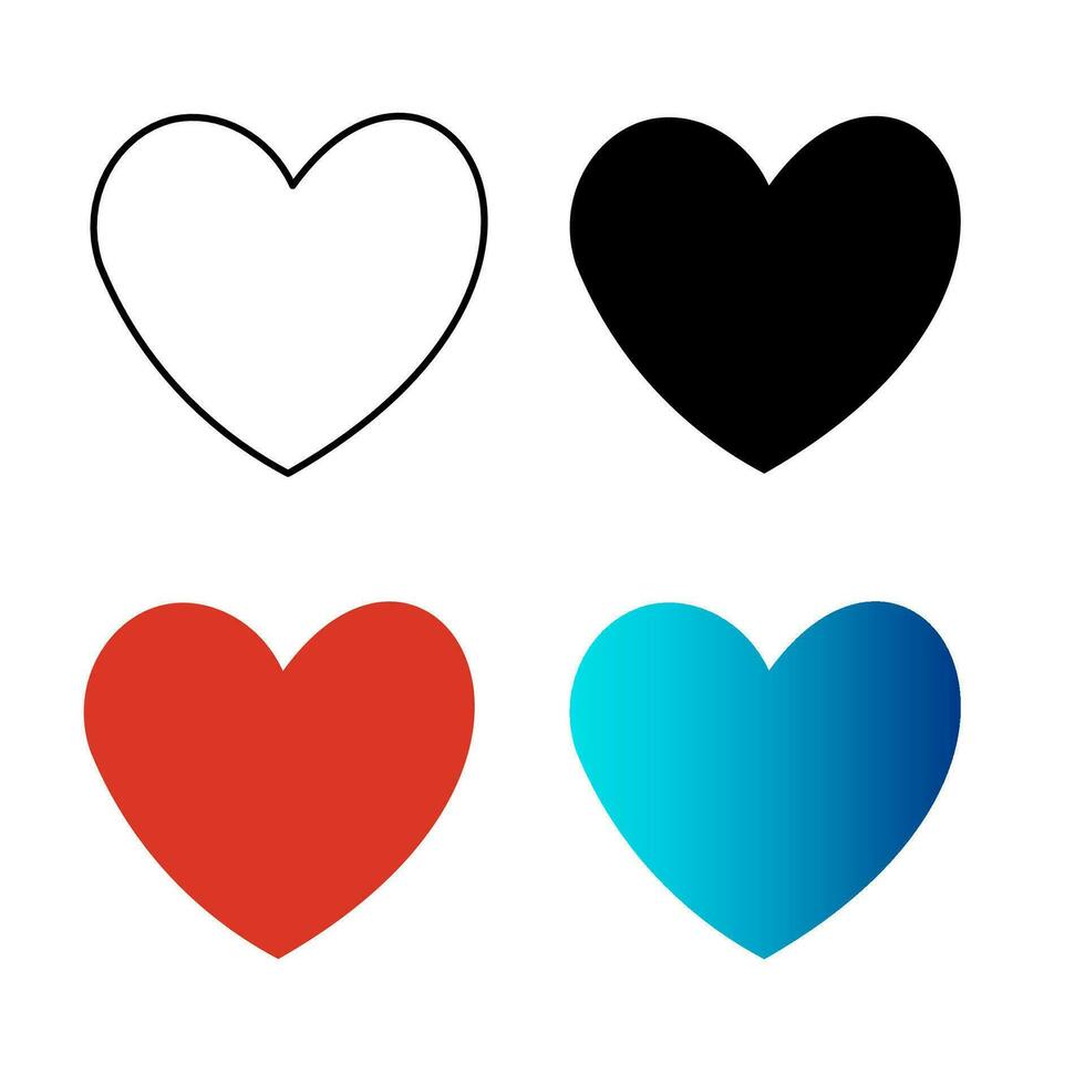 Abstract Modern Heart Emoji Silhouette Illustration vector