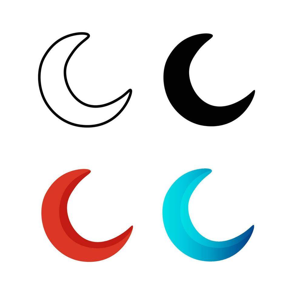 Abstract Modern Weather Crescent Silhouette Illustration vector