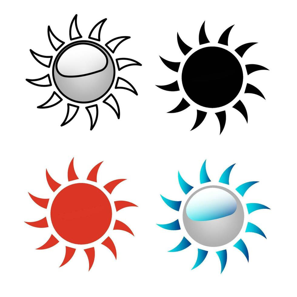 Abstract Modern Sun Silhouette Illustration vector