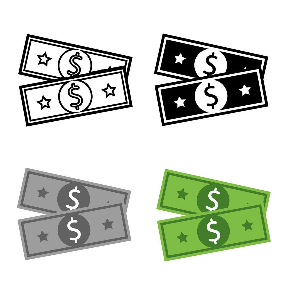 Abstract Paper Money Silhouette Illustration vector