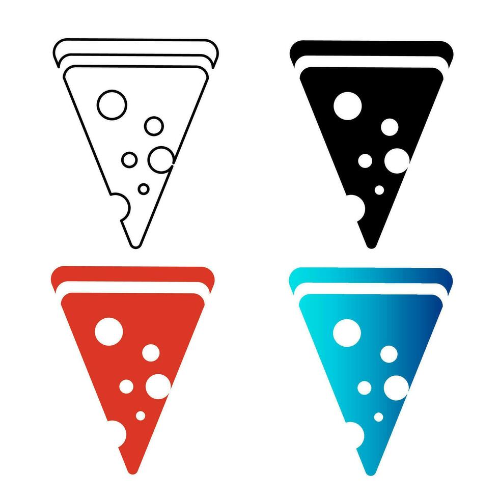 Abstract Pizza Slice Silhouette Illustration vector