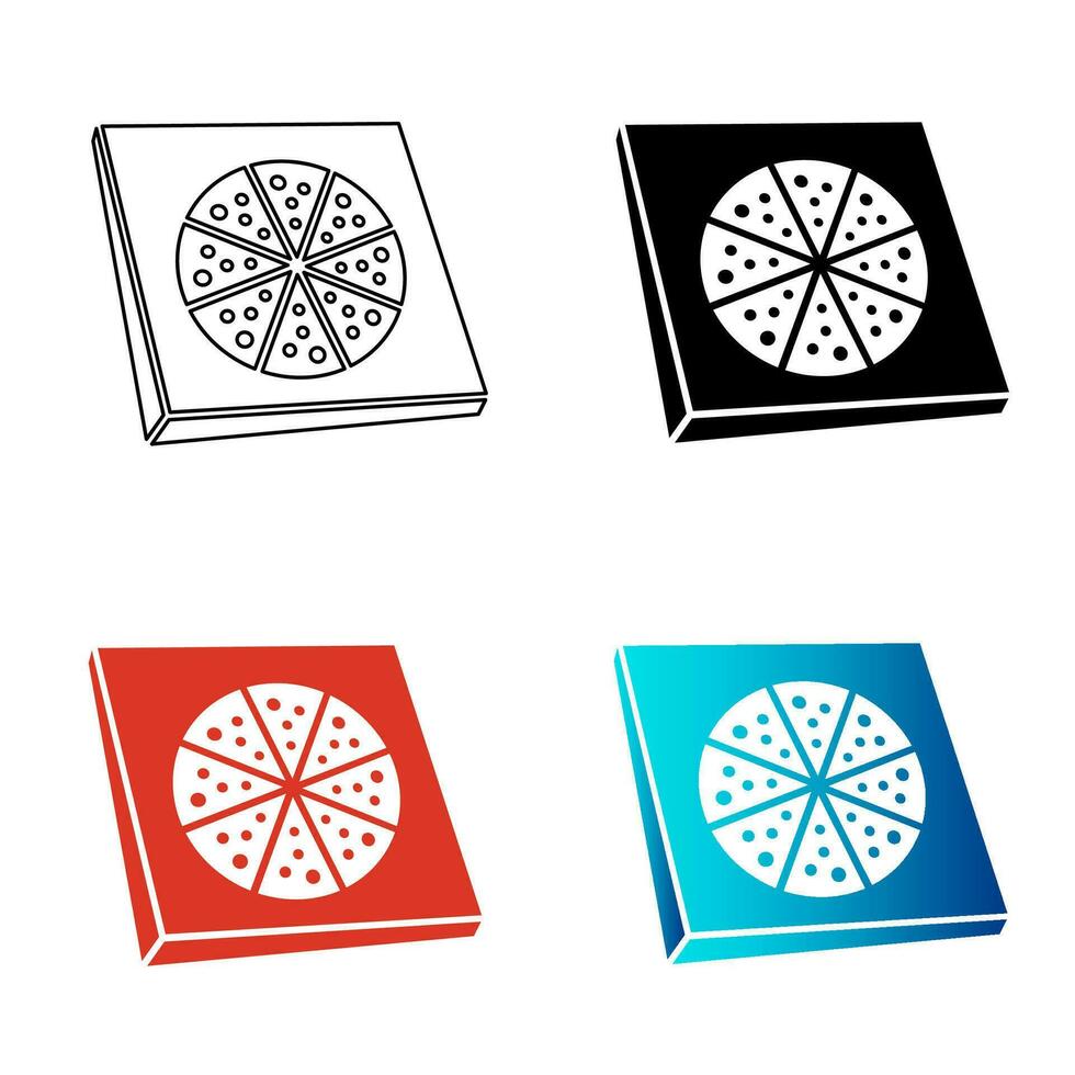 Abstract Pizza Box Silhouette Illustration vector