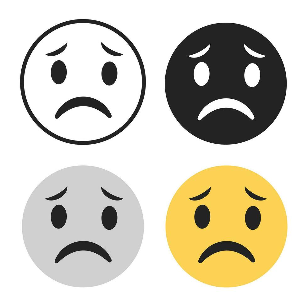 Abstract Sad Face Silhouette Illustration vector