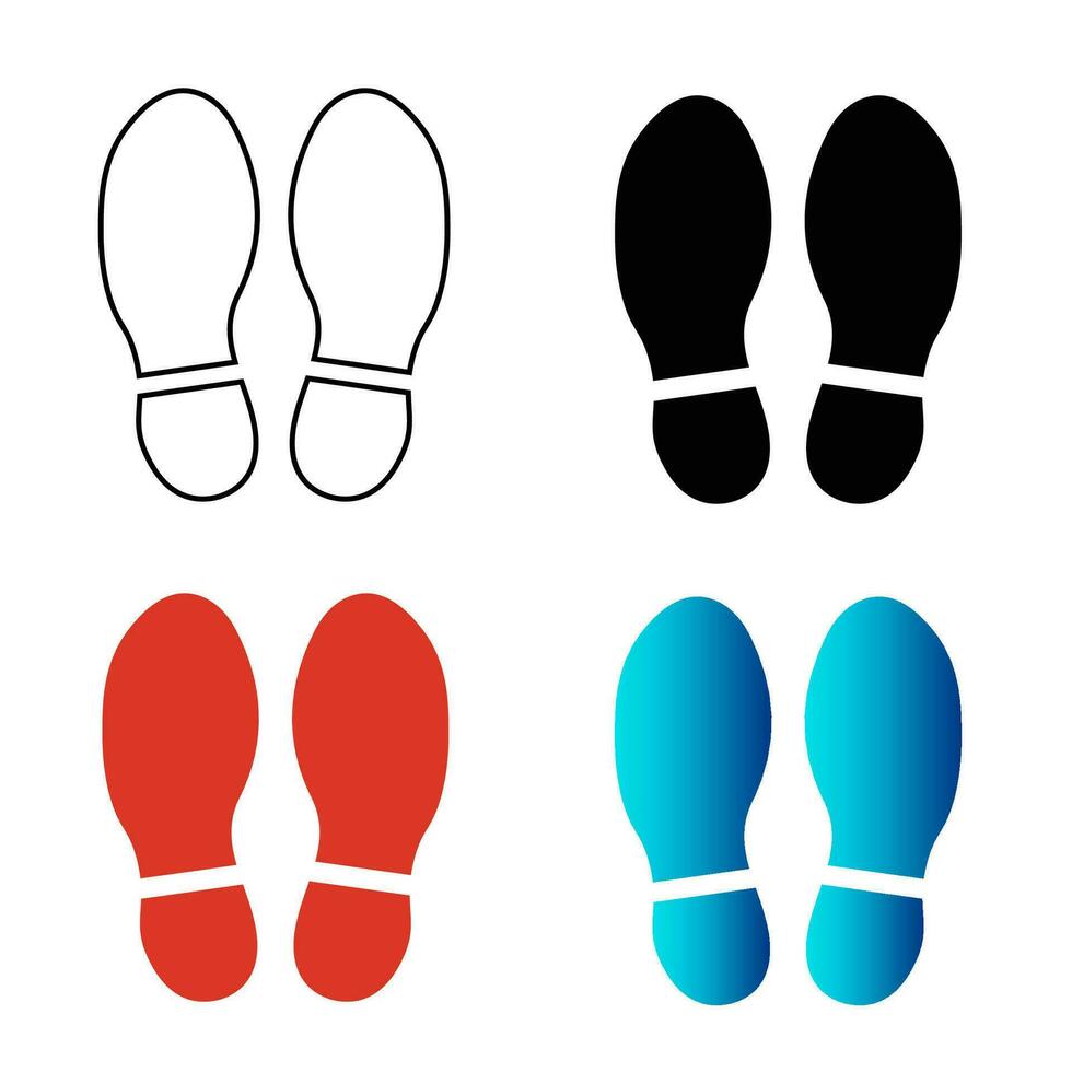 Abstract Shoe Footprint Silhouette Illustration vector