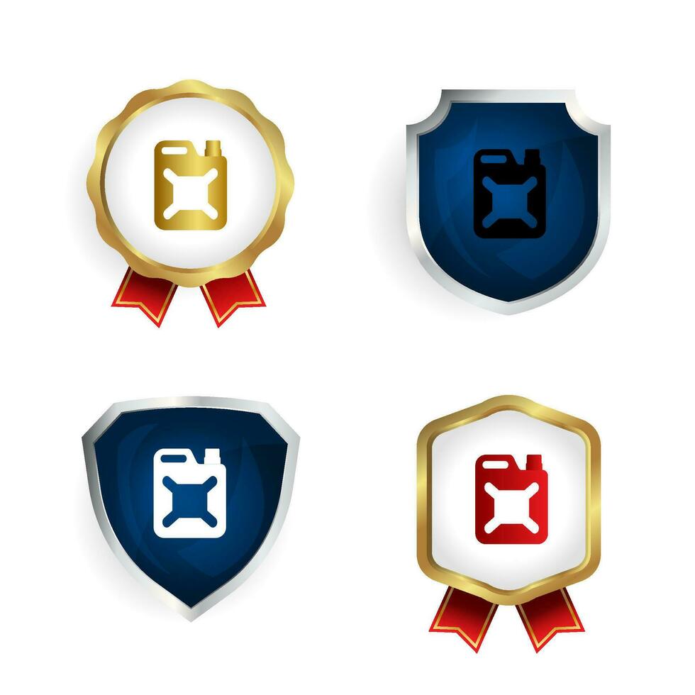 Abstract Petrol Can Badge and Label Collection vector