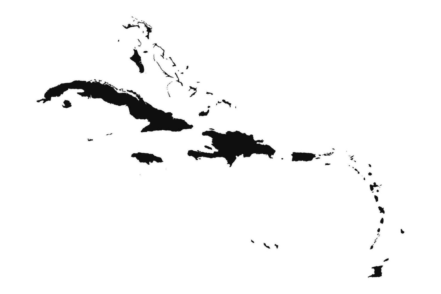 Abstract Silhouette Caribbean Simple Map vector