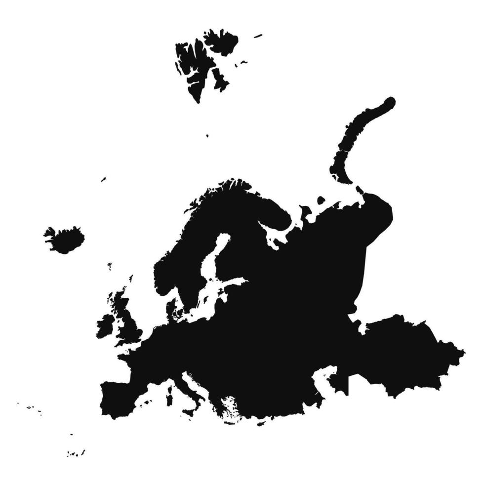Abstract Silhouette Europe Simple Map vector