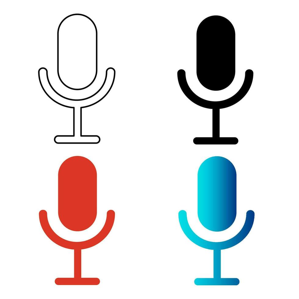 Abstract Simple Microphone Silhouette Illustration vector