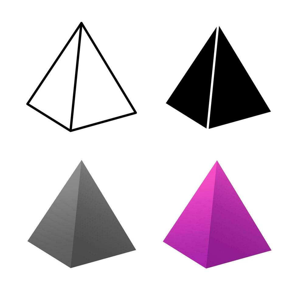 Abstract Tetrahedron Silhouette Illustration vector