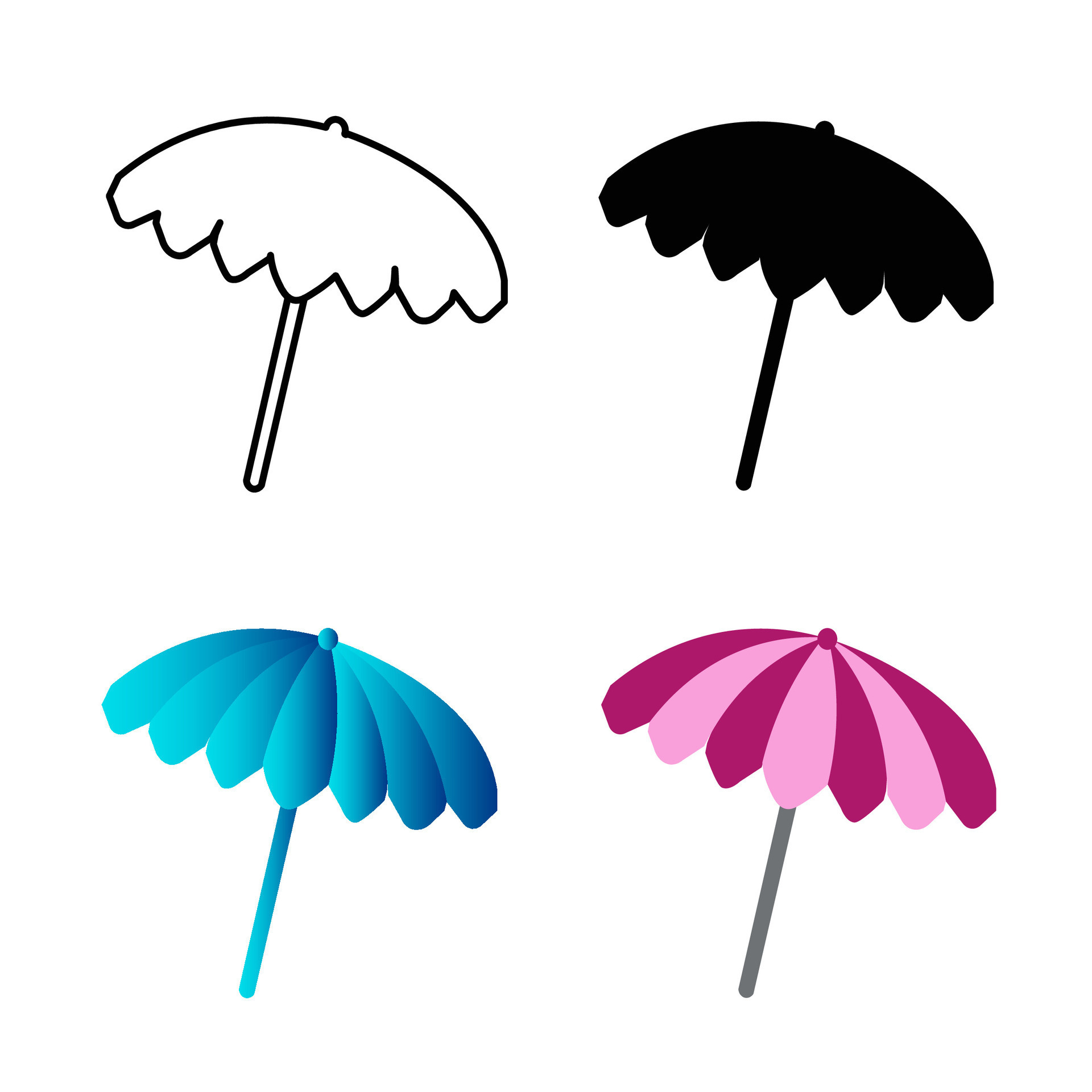 Abstract Umbrella Silhouette Illustration 25839874 Vector Art at Vecteezy