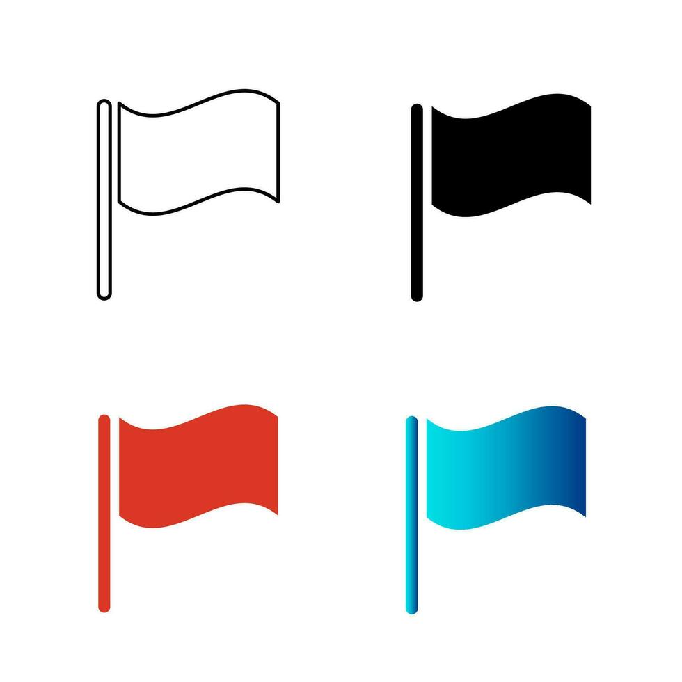 Abstract Wavy Flag Silhouette Illustration vector