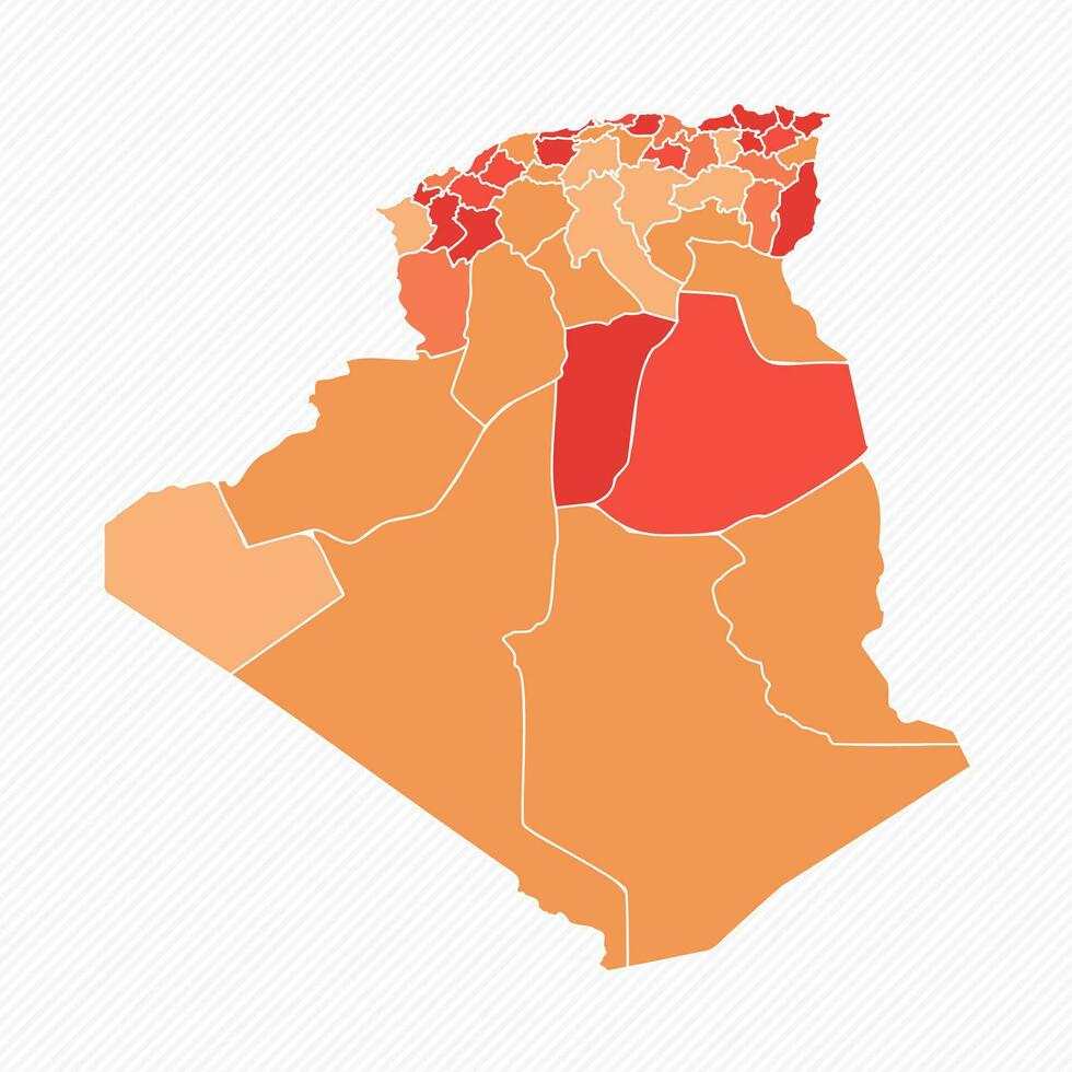 Colorful Algeria Divided Map Illustration vector