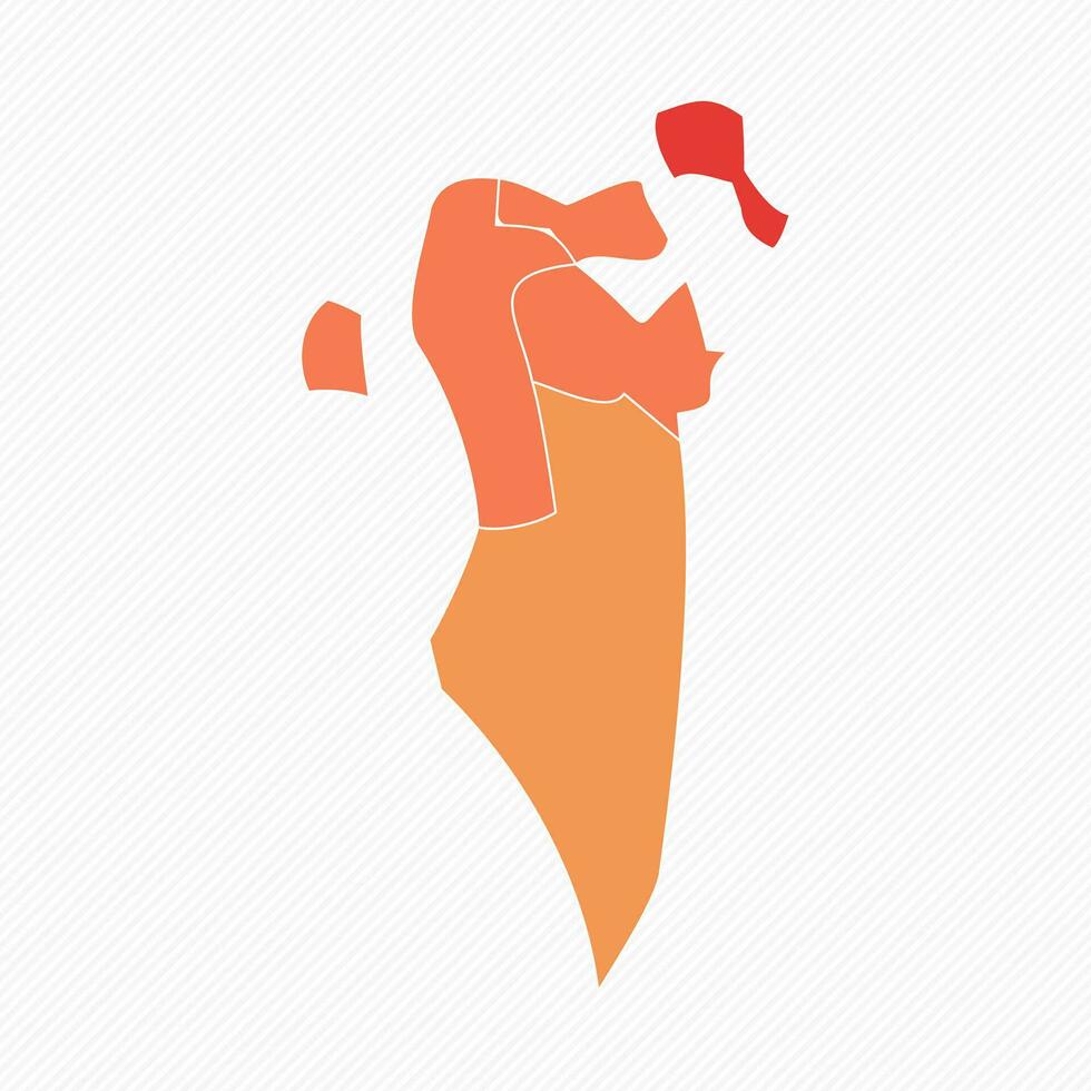 Colorful Bahrain Divided Map Illustration vector