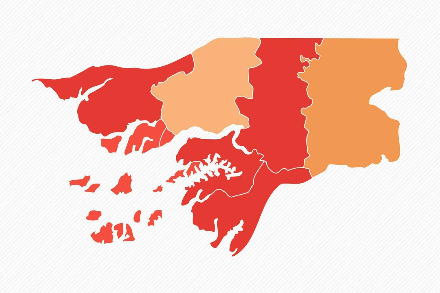 Colorful Guinea Bissau Divided Map Illustration vector