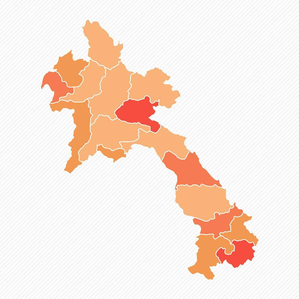 Colorful Laos Divided Map Illustration vector