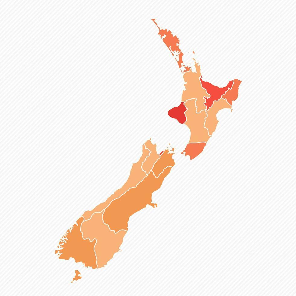 Colorful New Zealand Divided Map Illustration 25840046 Vector Art at Vecteezy