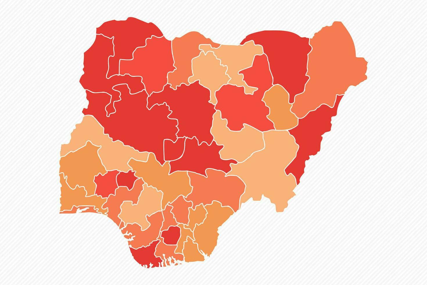 Colorful Nigeria Divided Map Illustration vector
