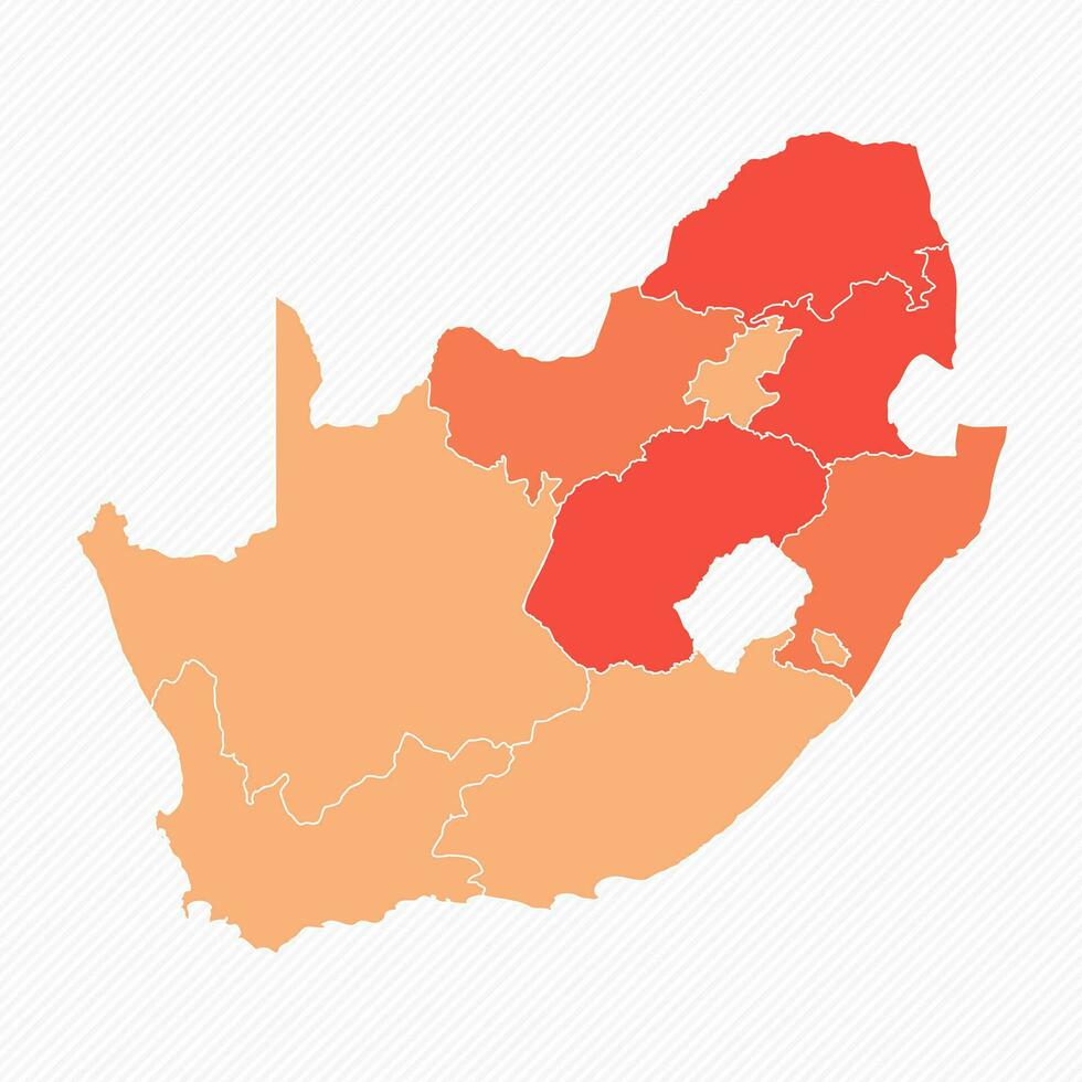 vistoso sur África dividido mapa ilustración vector