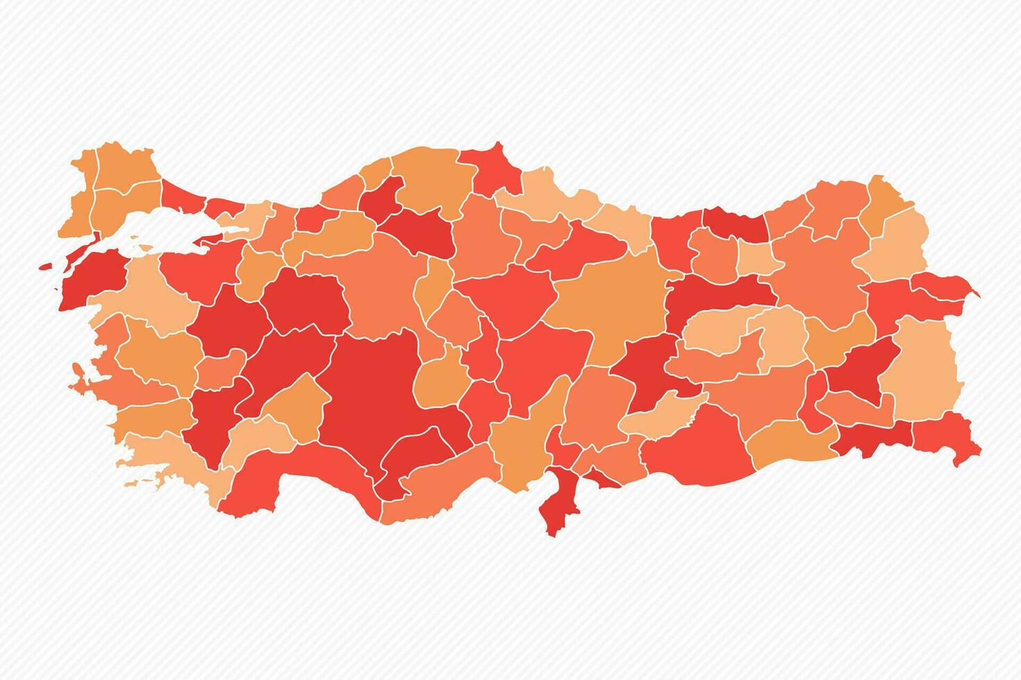 Colorful Turkey Divided Map Illustration vector