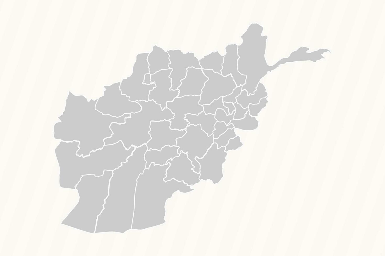 Detailed Map of Afghanistan With States and Cities vector
