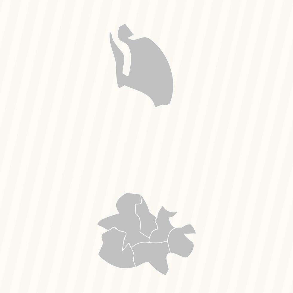 Detailed Map of Antigua and Barbuda With States and Cities vector