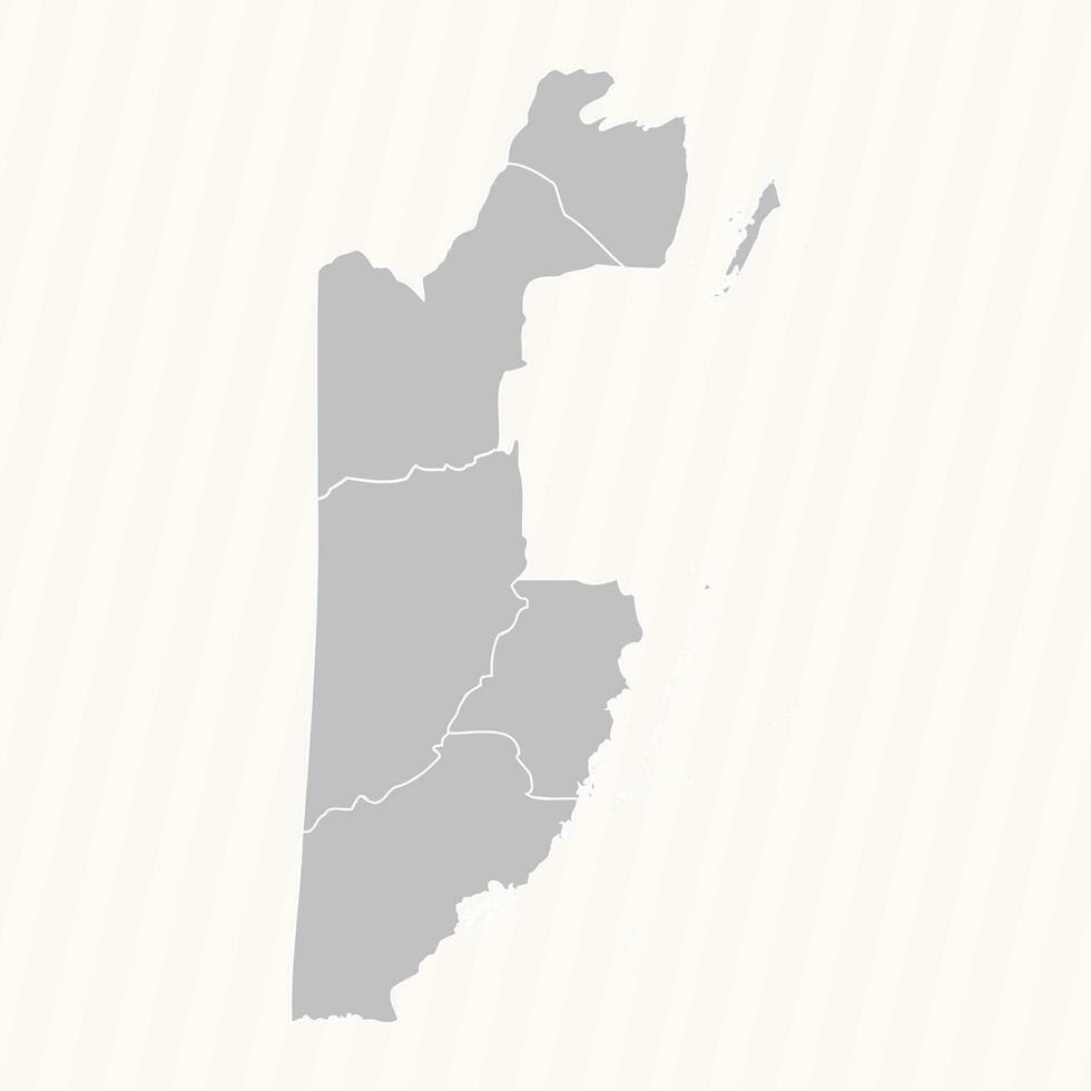 Detailed Map of Belize With States and Cities vector