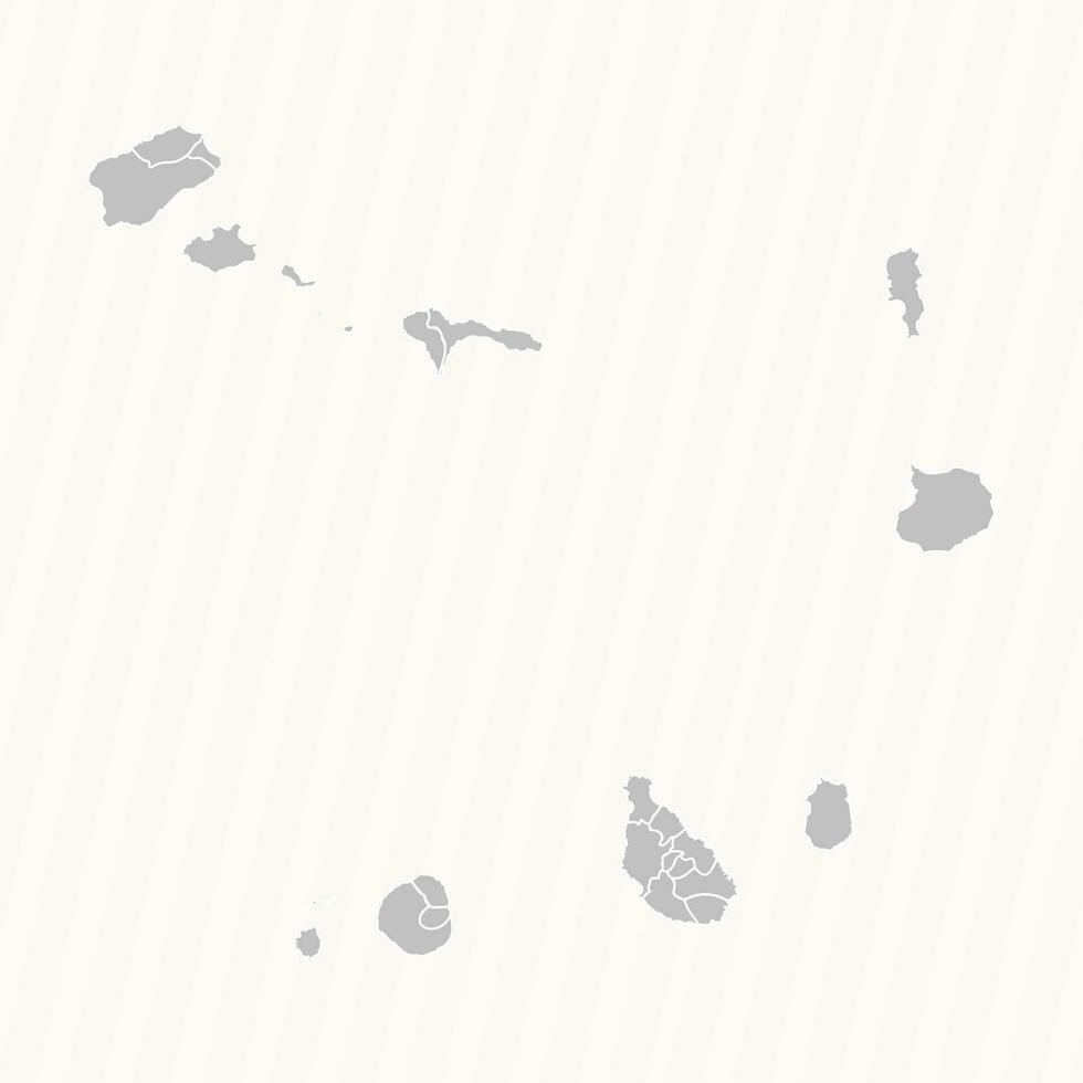 Detailed Map of Cape Verde With States and Cities vector