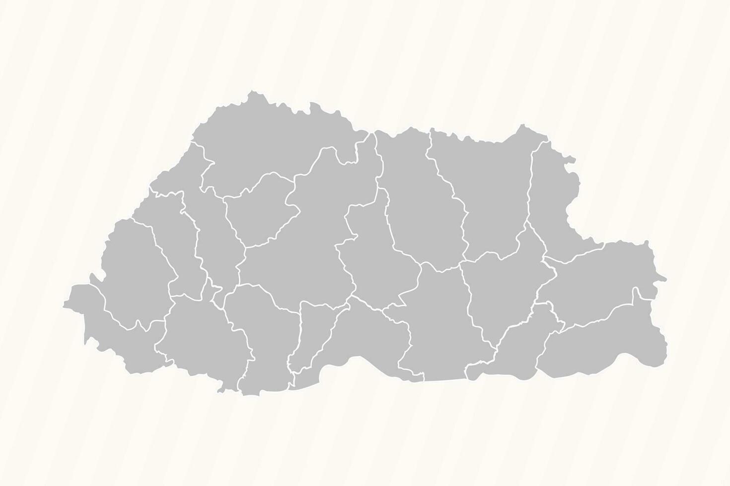 Detailed Map of Bhutan With States and Cities vector