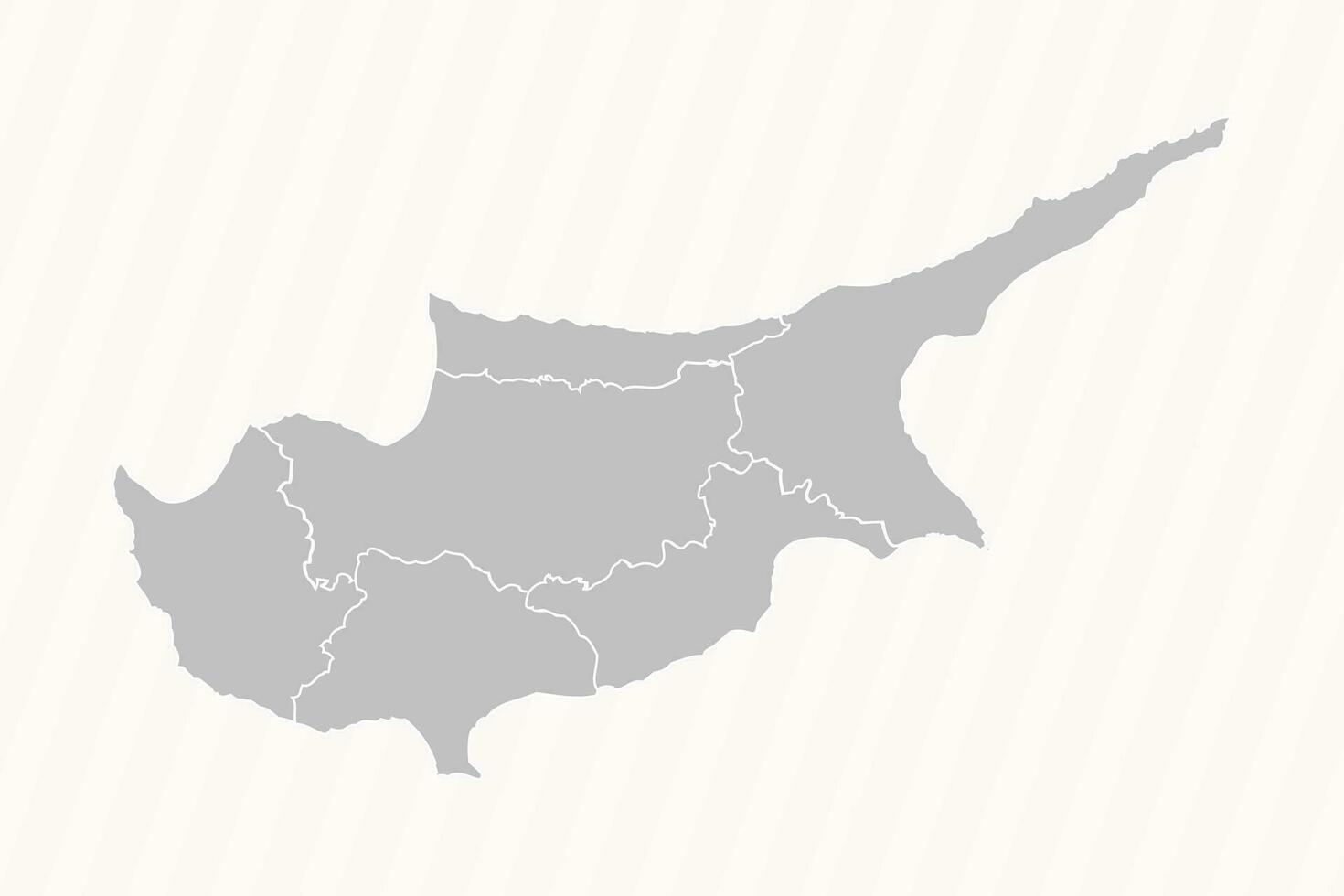 detallado mapa de Chipre con estados y ciudades vector