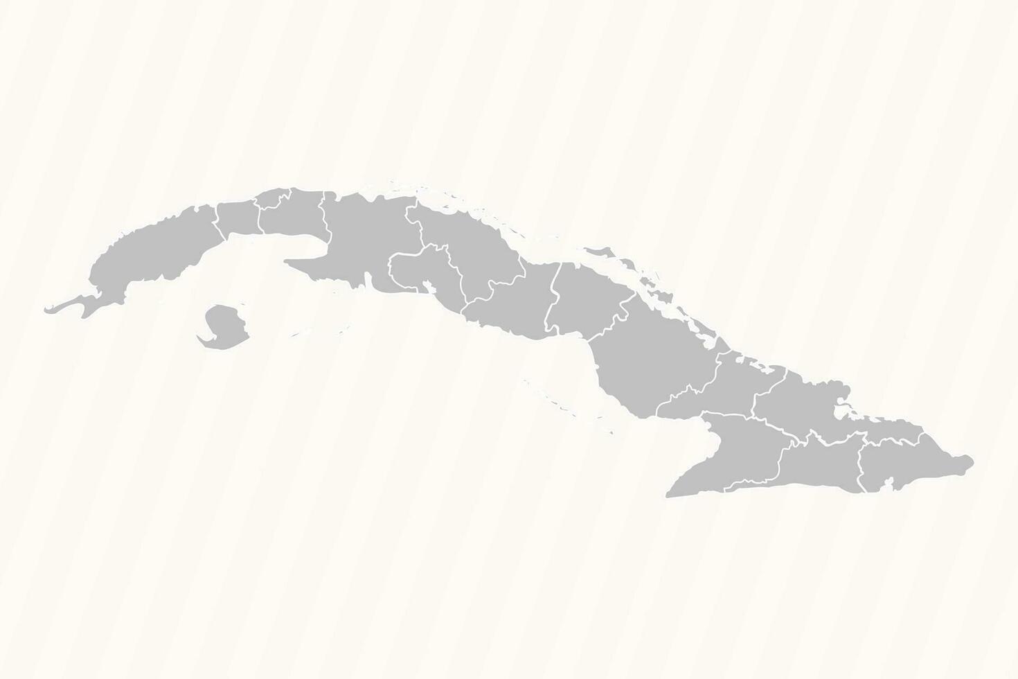 Detailed Map of Cuba With States and Cities vector